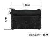 TASSINI TRENDS Lambskin Coin Change Purse Key Holder Wallet, Black, Small